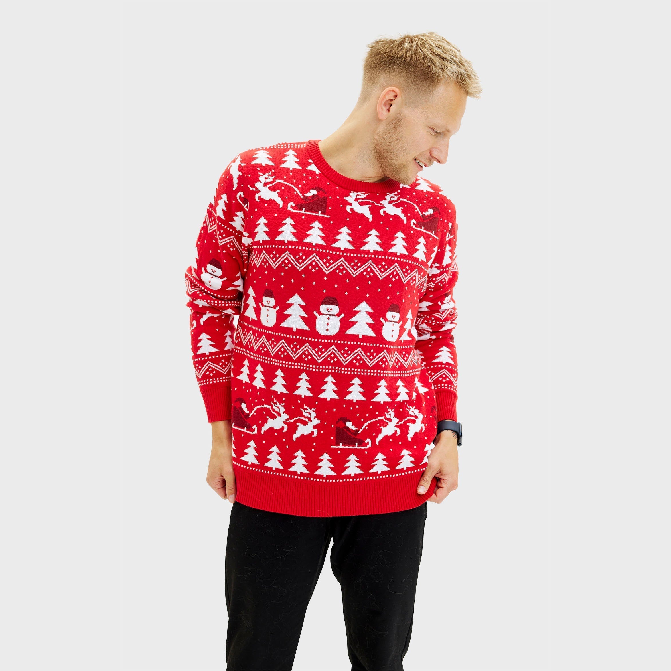 The Stylish Red Christmas Sweater β Men
